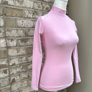 Under Armour Women's Pink Mock Neck Long Sleeve Top